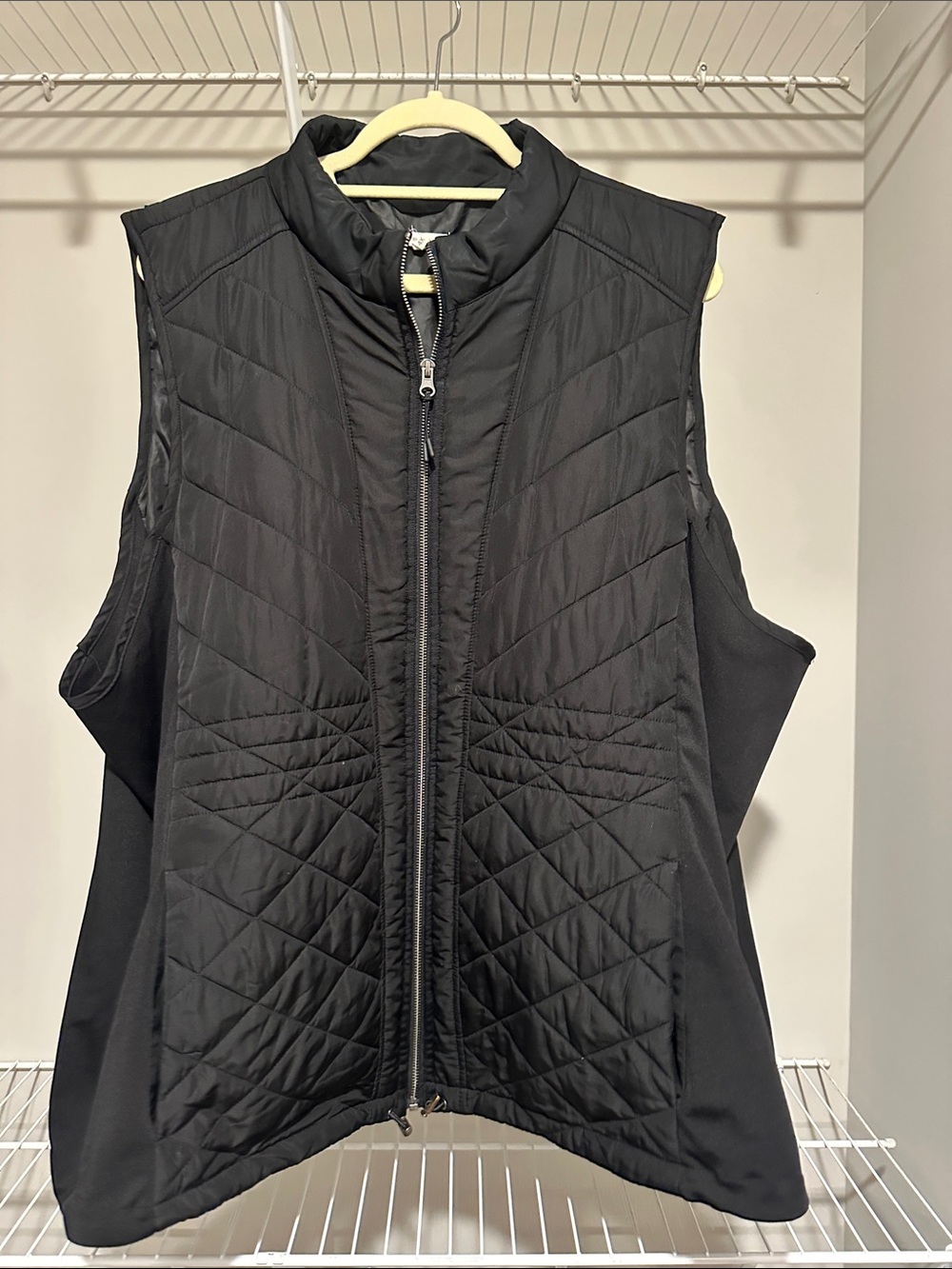 Maurices Black Quilted Zip-Front Vest